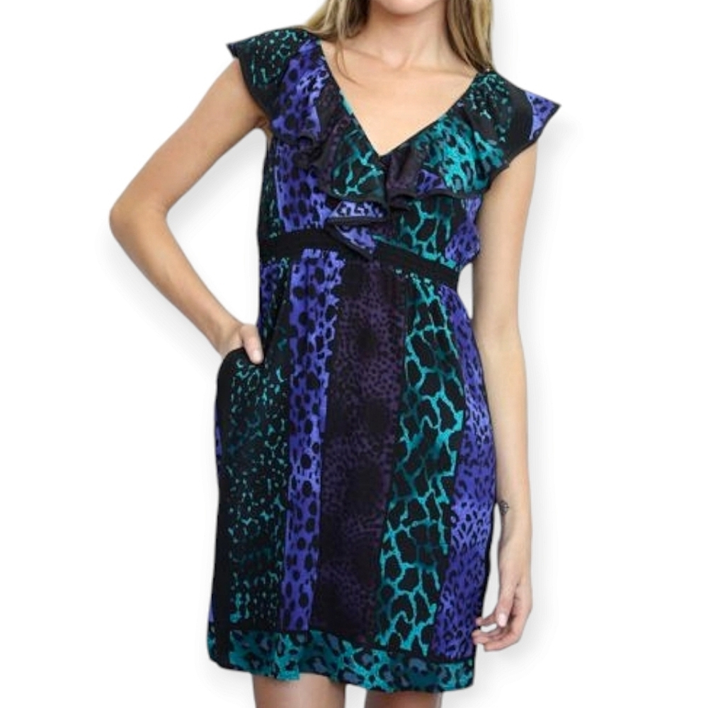 Yumi Kim Leopard Print Dani Silk Mini Dress Small